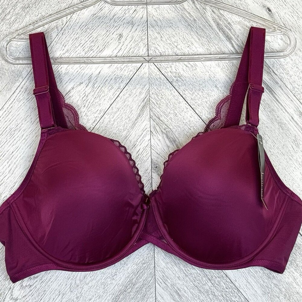 Felina Bra Womens Size 44C Peridot Demi Contour Underwire Purple New NWT